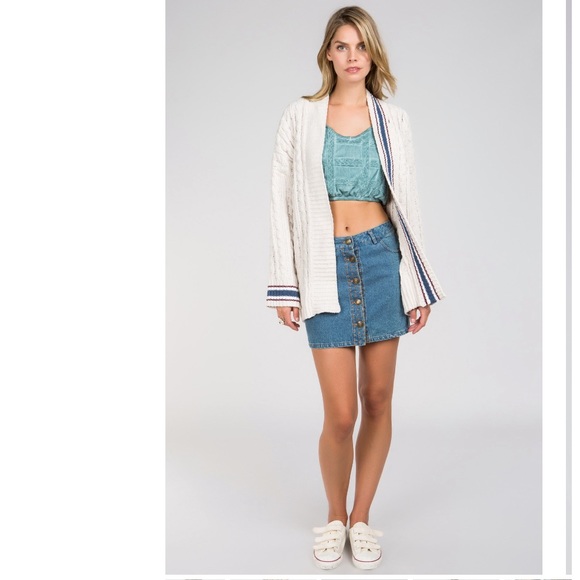 ✨LAST Chenille Varsity Cardigan Cream - Picture 5 of 8